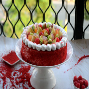red velvet fruit cake