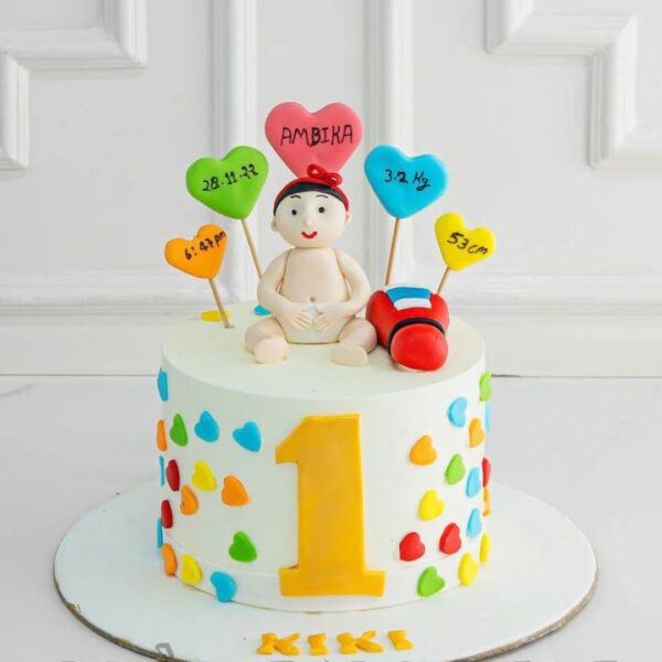 Welcome Baby surprise cake