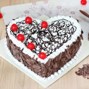 Black forest heart shape cake